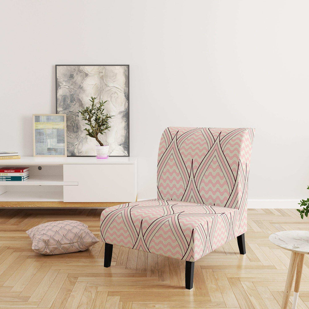 Retro Ornament With Decorative Elements Mid-Century Accent Chair