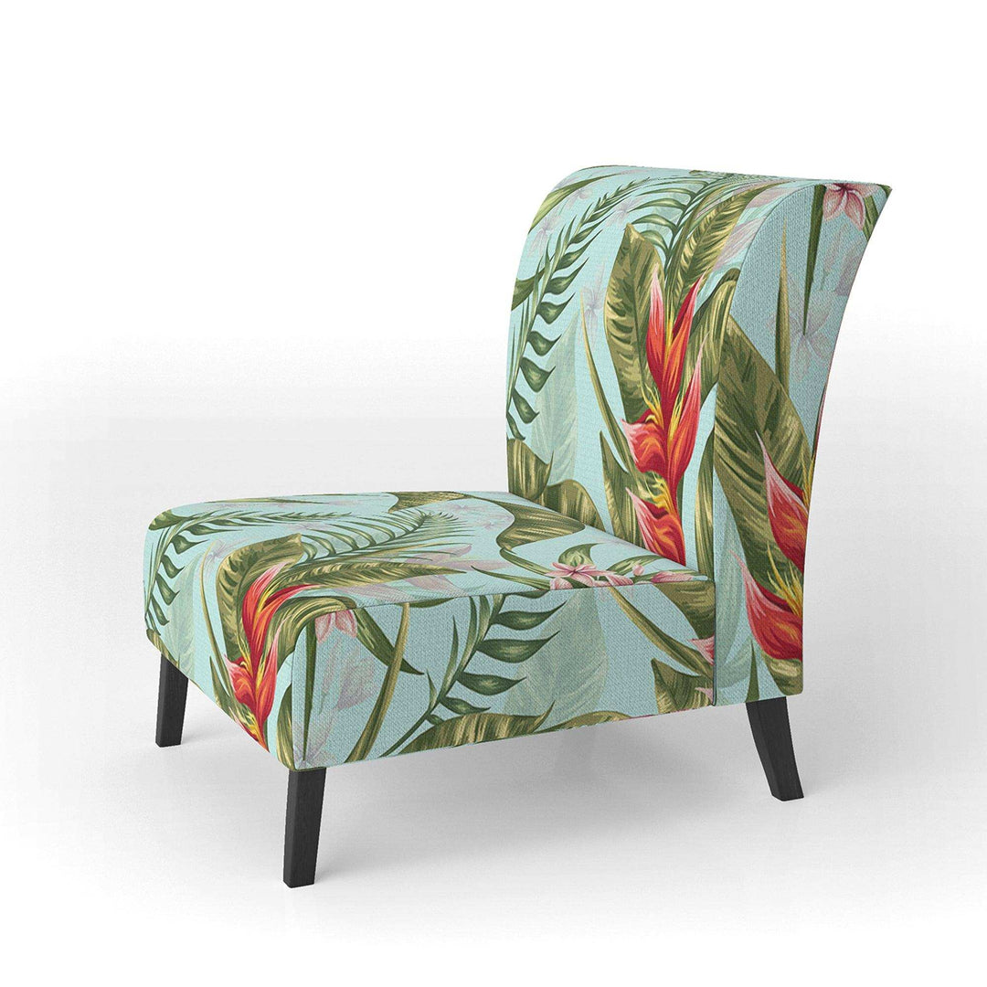 Tropical Foliage II Mid-Century Accent Chair