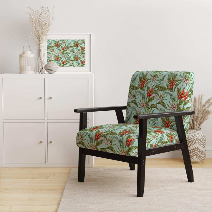 Tropical Foliage II Mid-Century Accent Chair