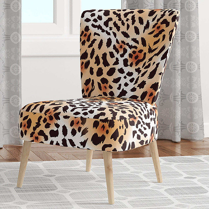 Leopard Fur Safari II Mid-Century Accent Chair