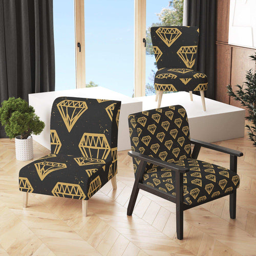 Vintage Golden Diamonds - Glam Accent Chair