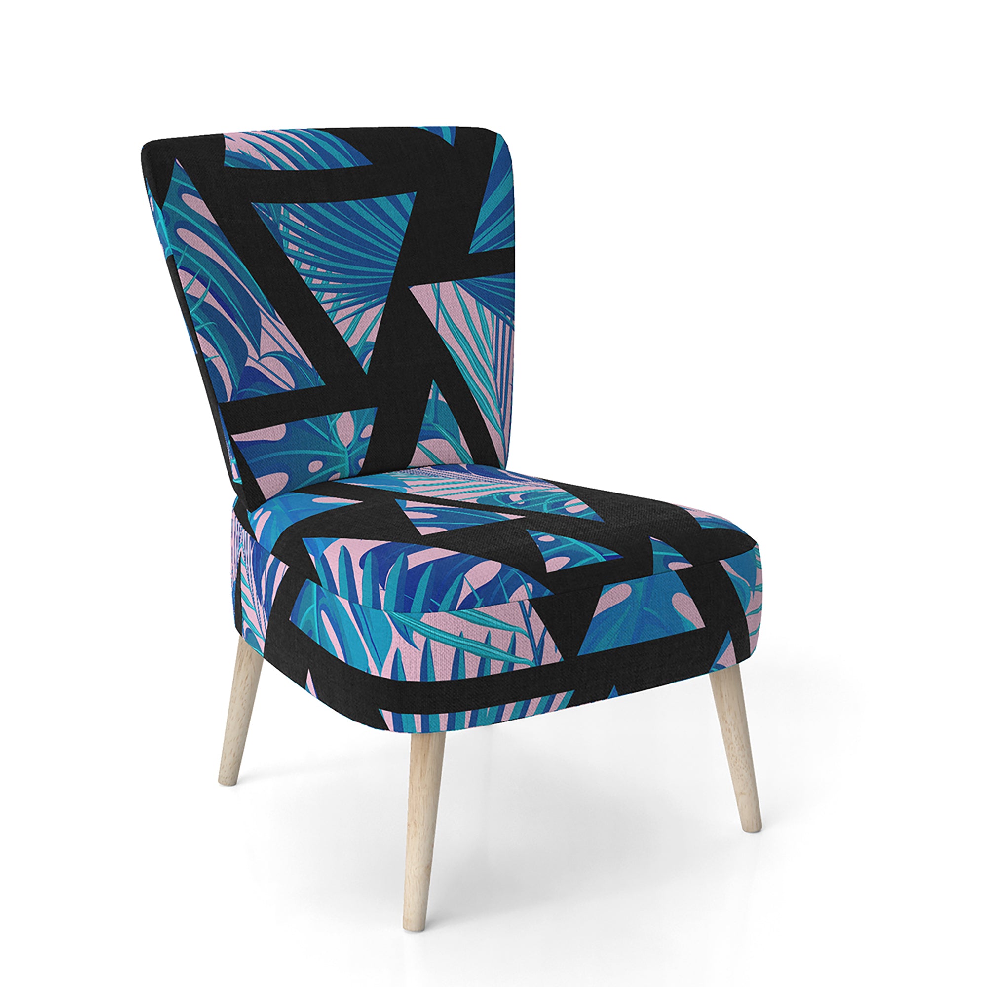 Retro Floral Pattern XIV Mid-Century Accent Chair