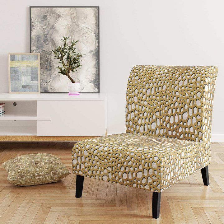 Golden Maze Mid-Century Accent Chair