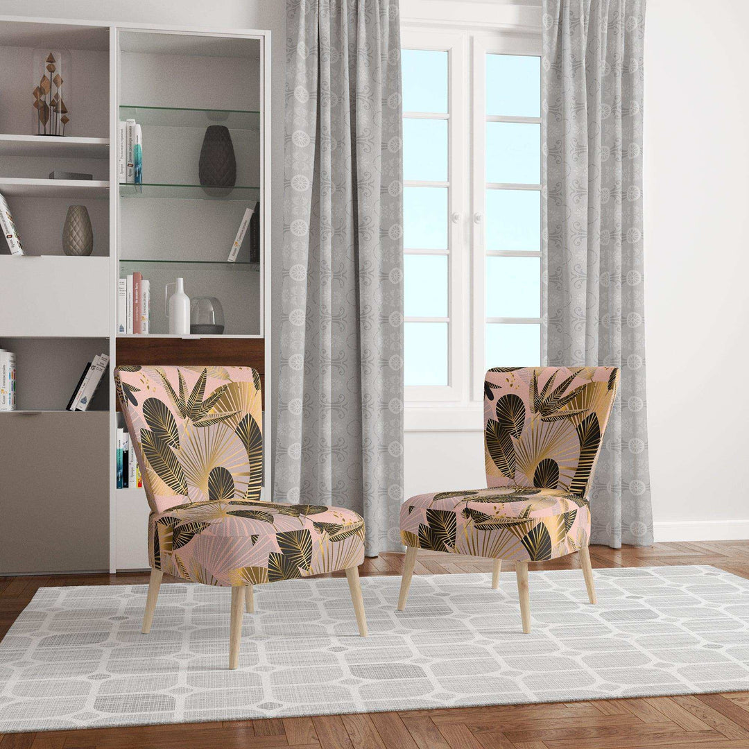 Golden Foliage III Mid-Century Accent Chair