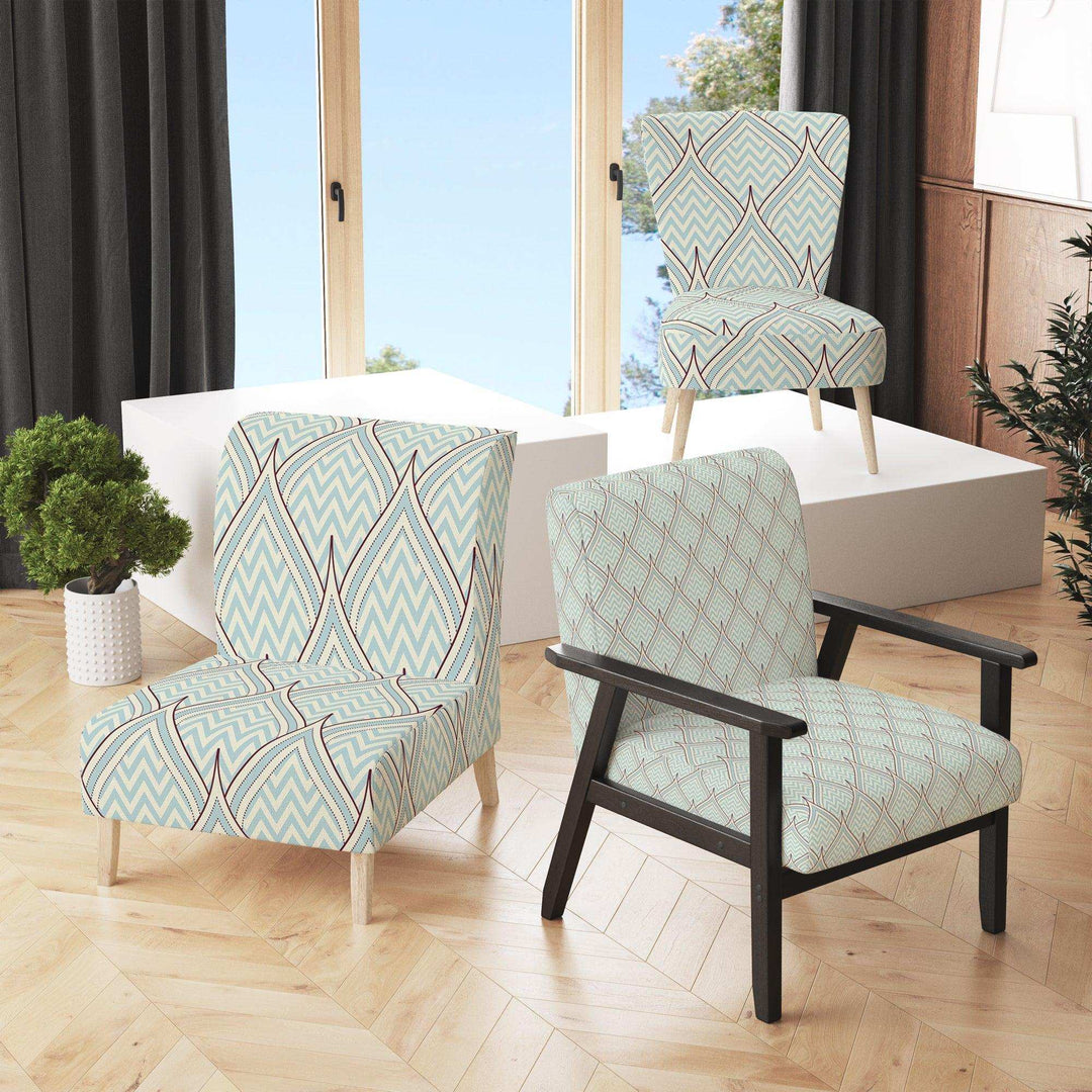 Ornament with decorative elements. Mid-Century Accent Chair