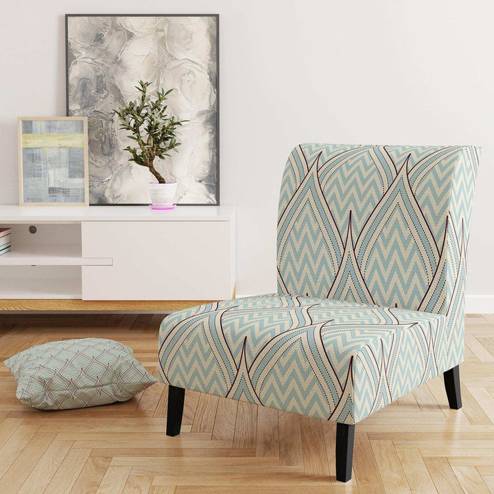 Ornament with decorative elements. Mid-Century Accent Chair