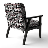 Classic Houndstooth Pattern Mid-Century Accent Chair