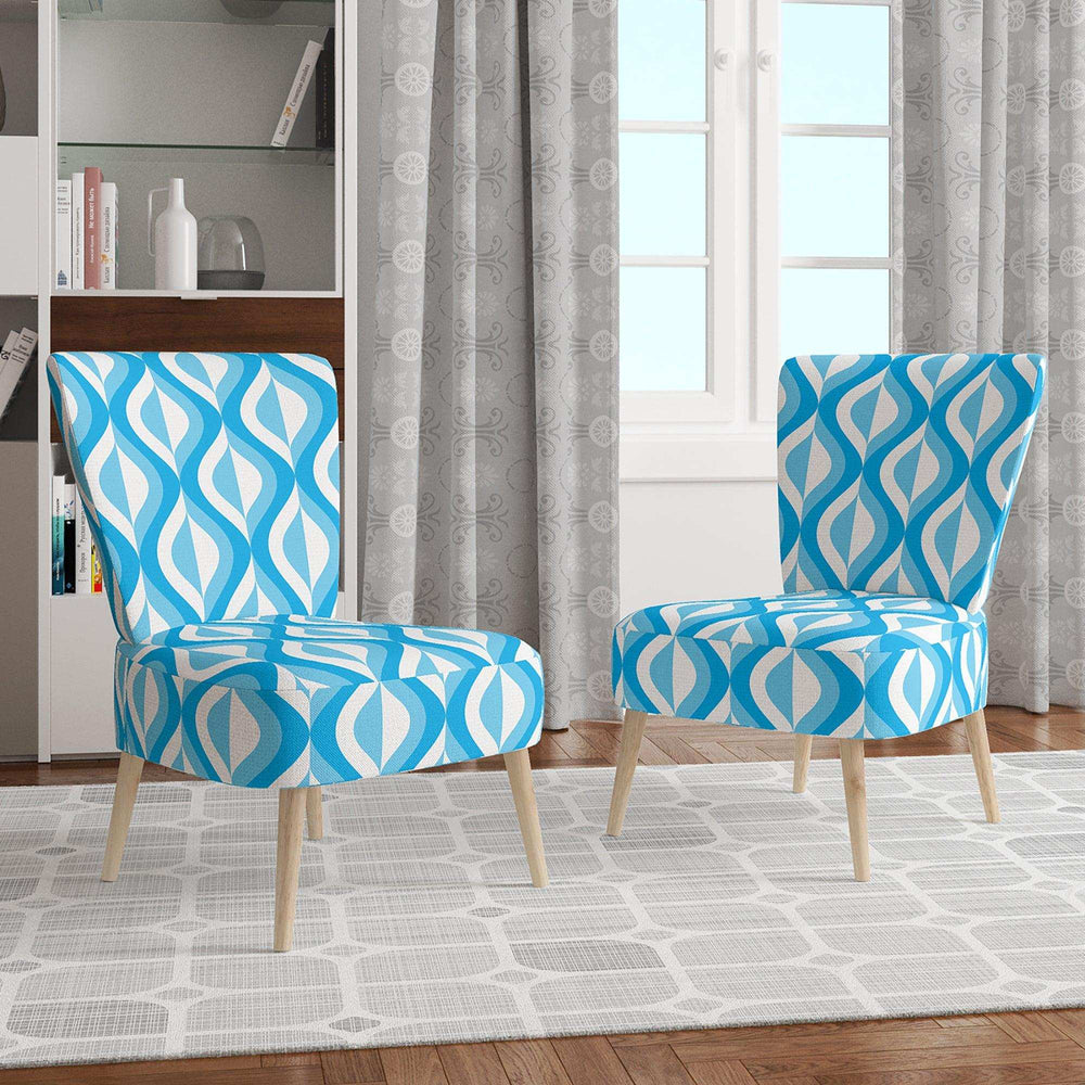 Retro Pattern Abstract Design VI Mid-Century Accent Chair