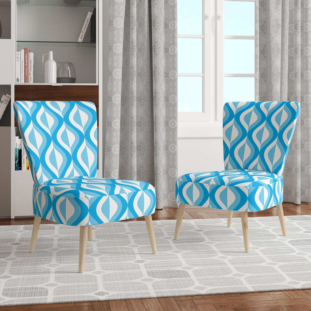 Retro Pattern Abstract Design VI Mid-Century Accent Chair