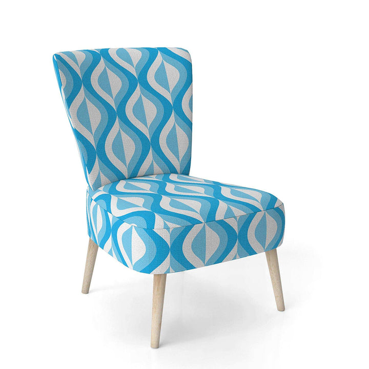 Retro Pattern Abstract Design VI Mid-Century Accent Chair