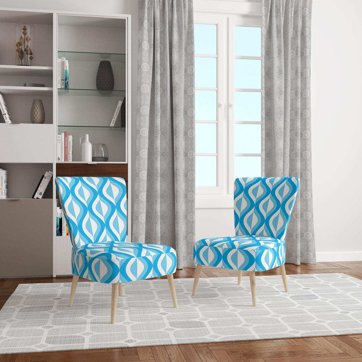 Retro Pattern Abstract Design VI Mid-Century Accent Chair