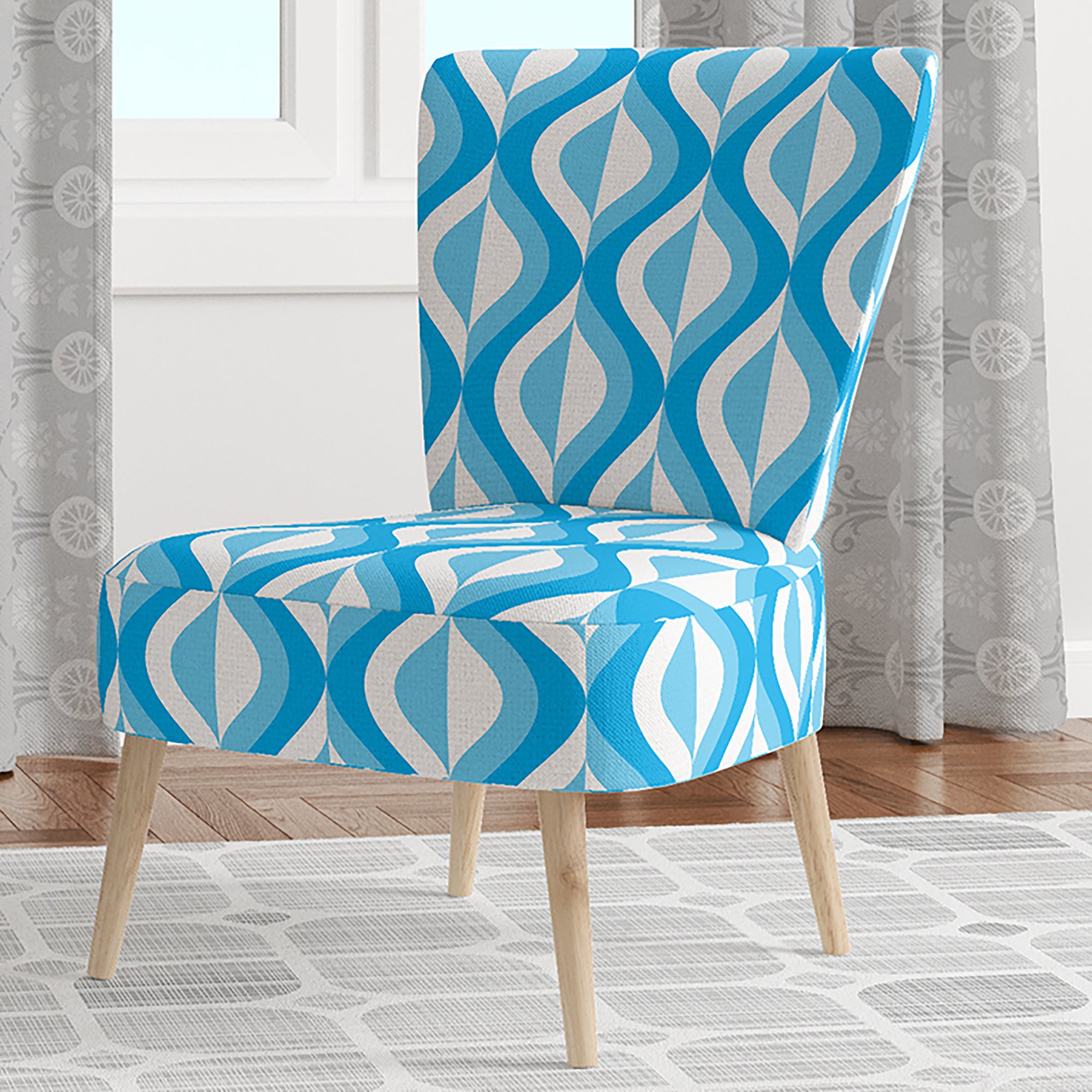 Retro Pattern Abstract Design VI Mid-Century Accent Chair