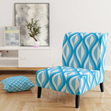 Retro Pattern Abstract Design VI Mid-Century Accent Chair