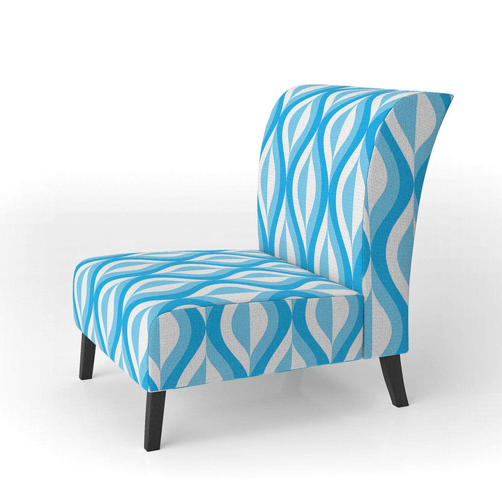 Retro Pattern Abstract Design VI Mid-Century Accent Chair