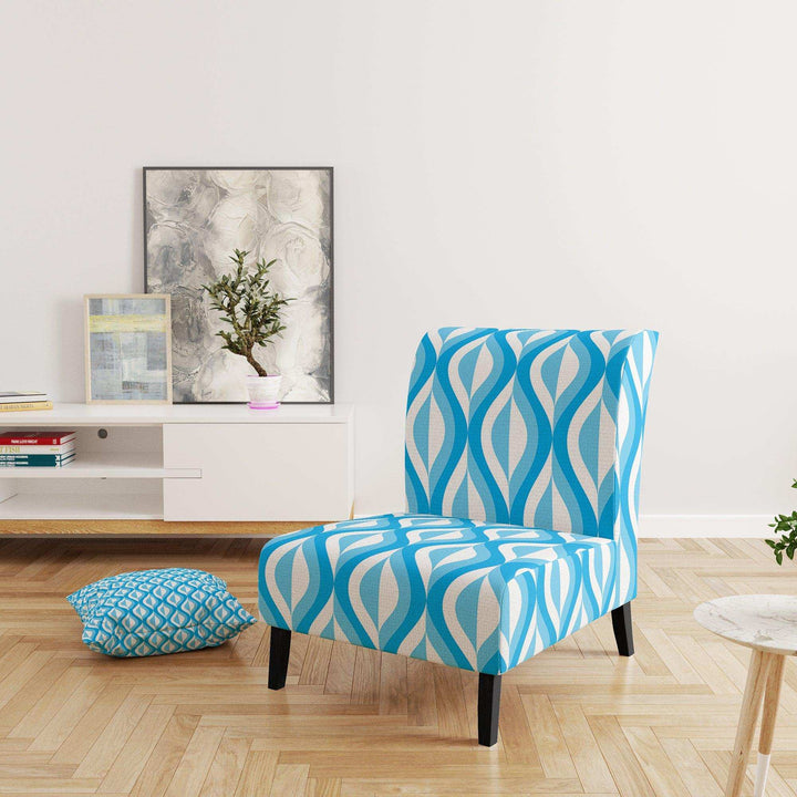 Retro Pattern Abstract Design VI Mid-Century Accent Chair