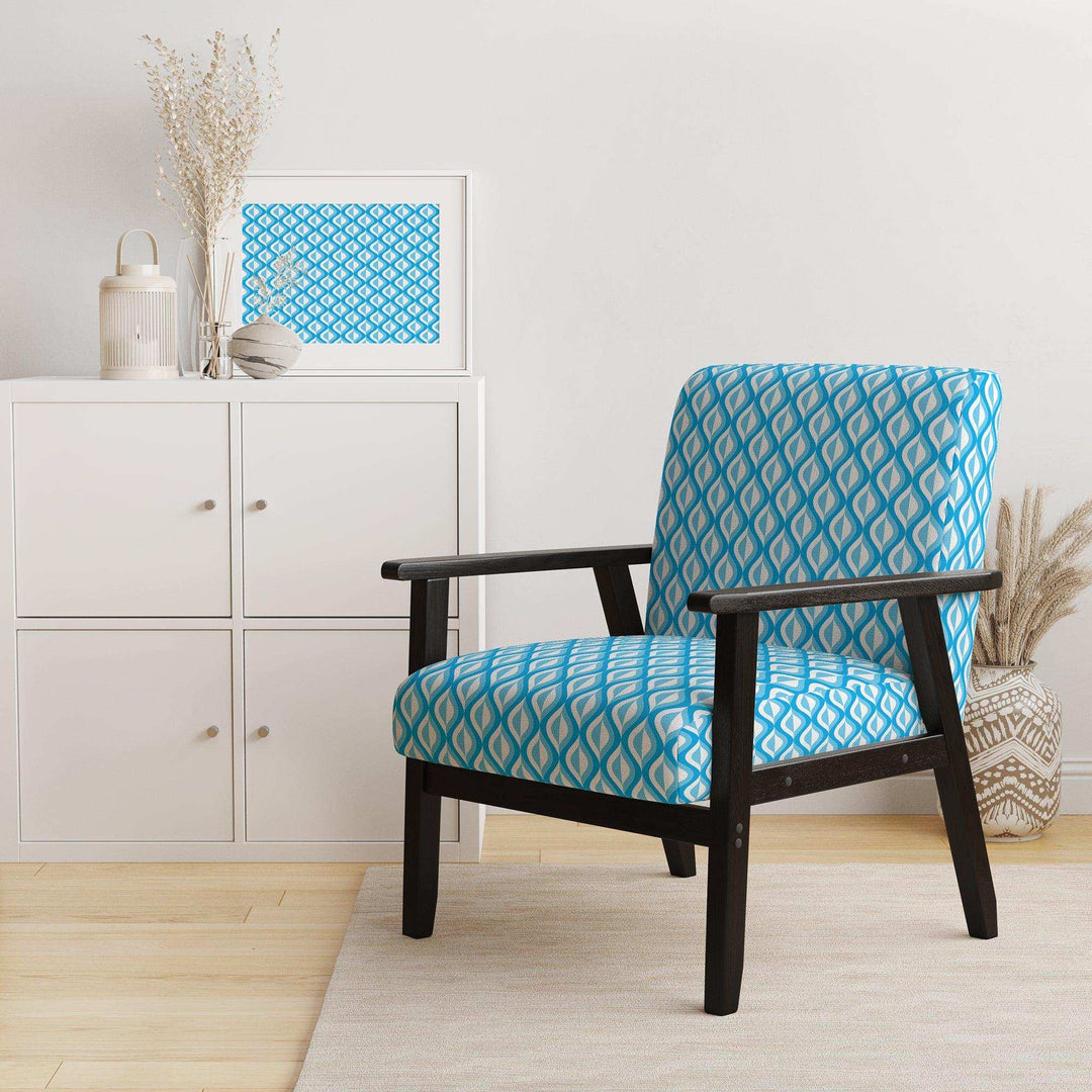 Retro Pattern Abstract Design VI Mid-Century Accent Chair