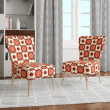 Abstract Retro Geometrical Design IX Mid-Century Accent Chair Side Chair