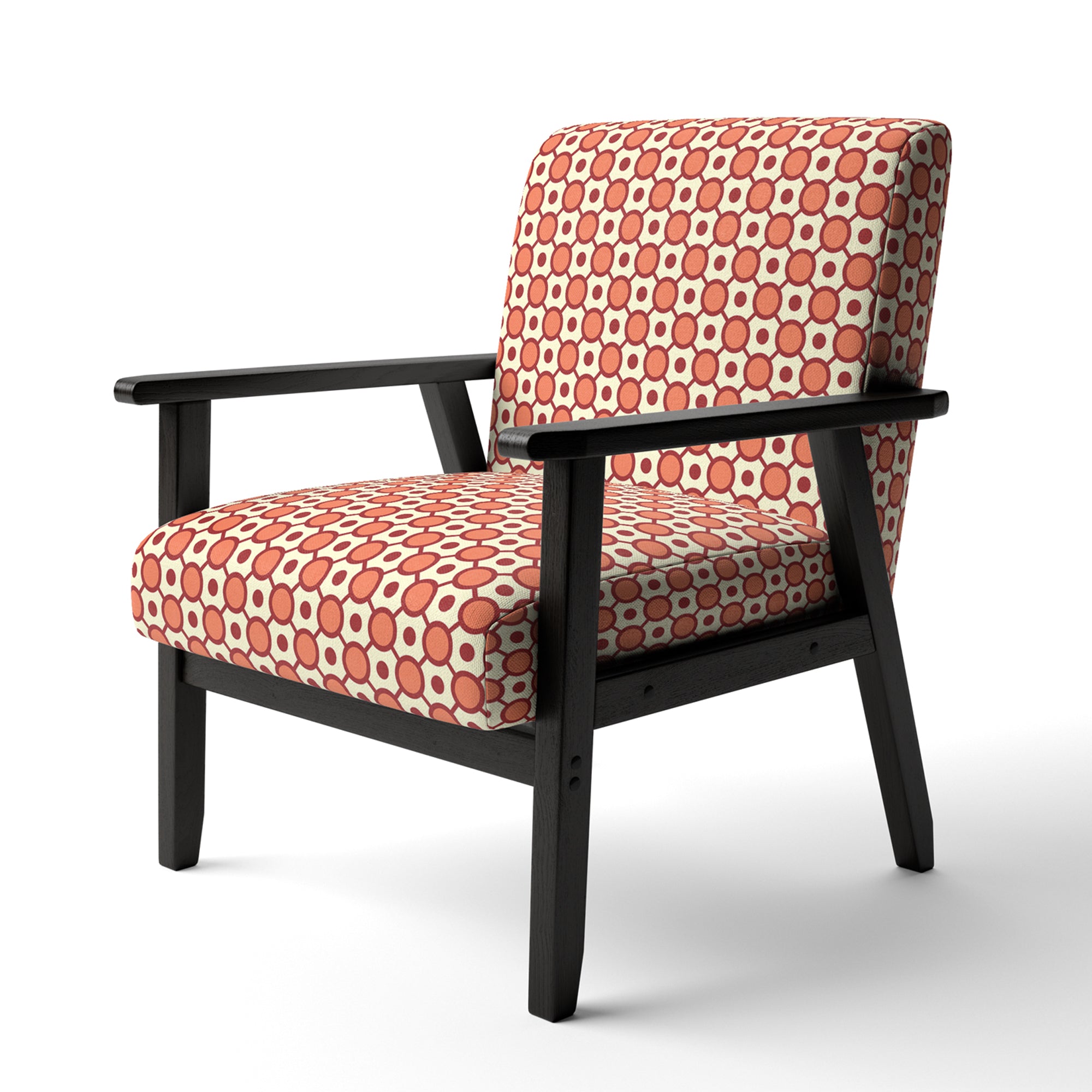 Abstract Retro Geometrical Design IX Mid-Century Accent Chair Arm Chair