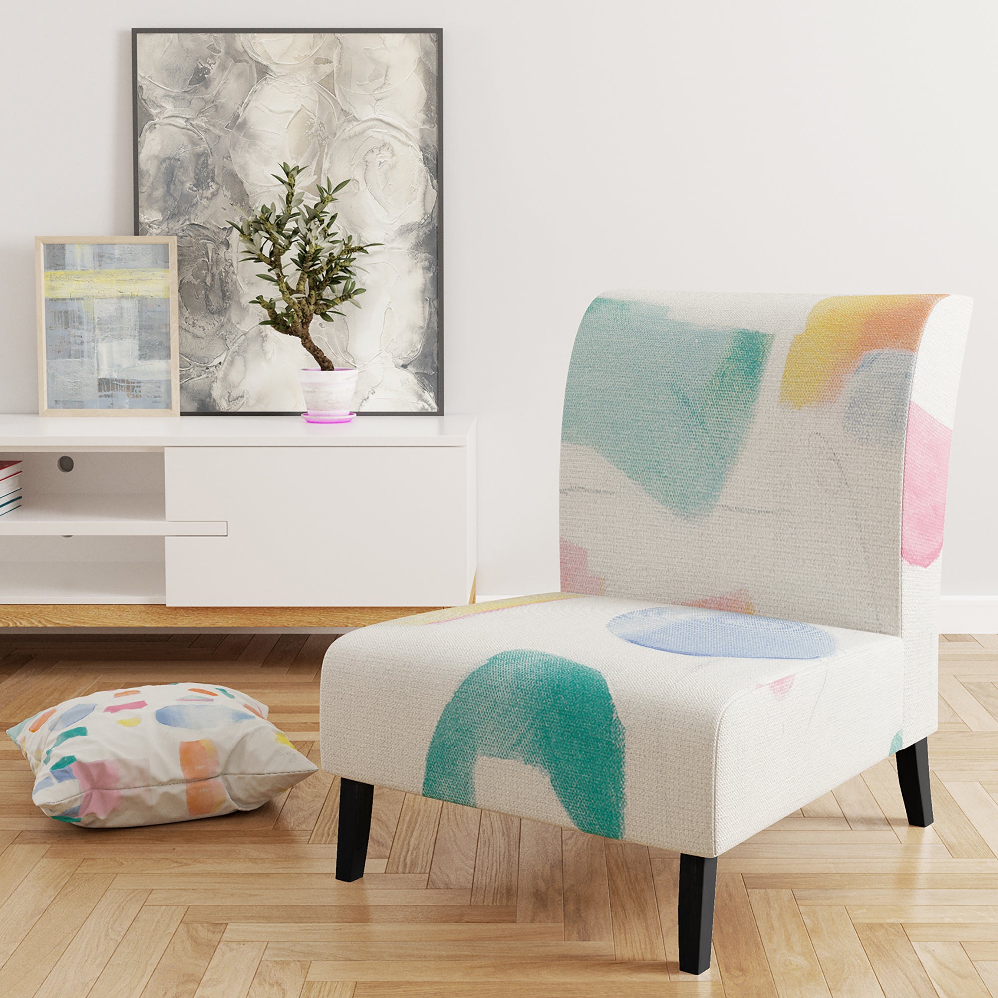 Joy Geometric Simple Mid-Century Accent Chair