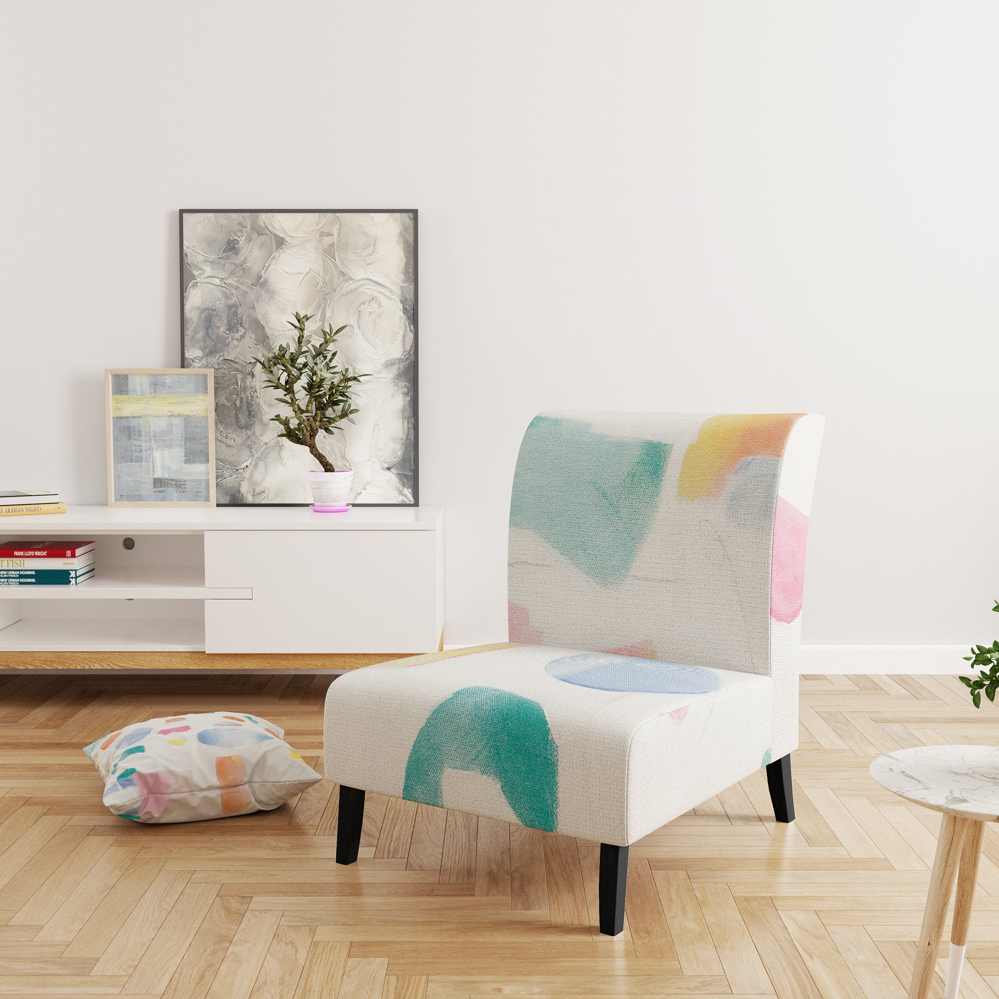 Joy Geometric Simple Mid-Century Accent Chair