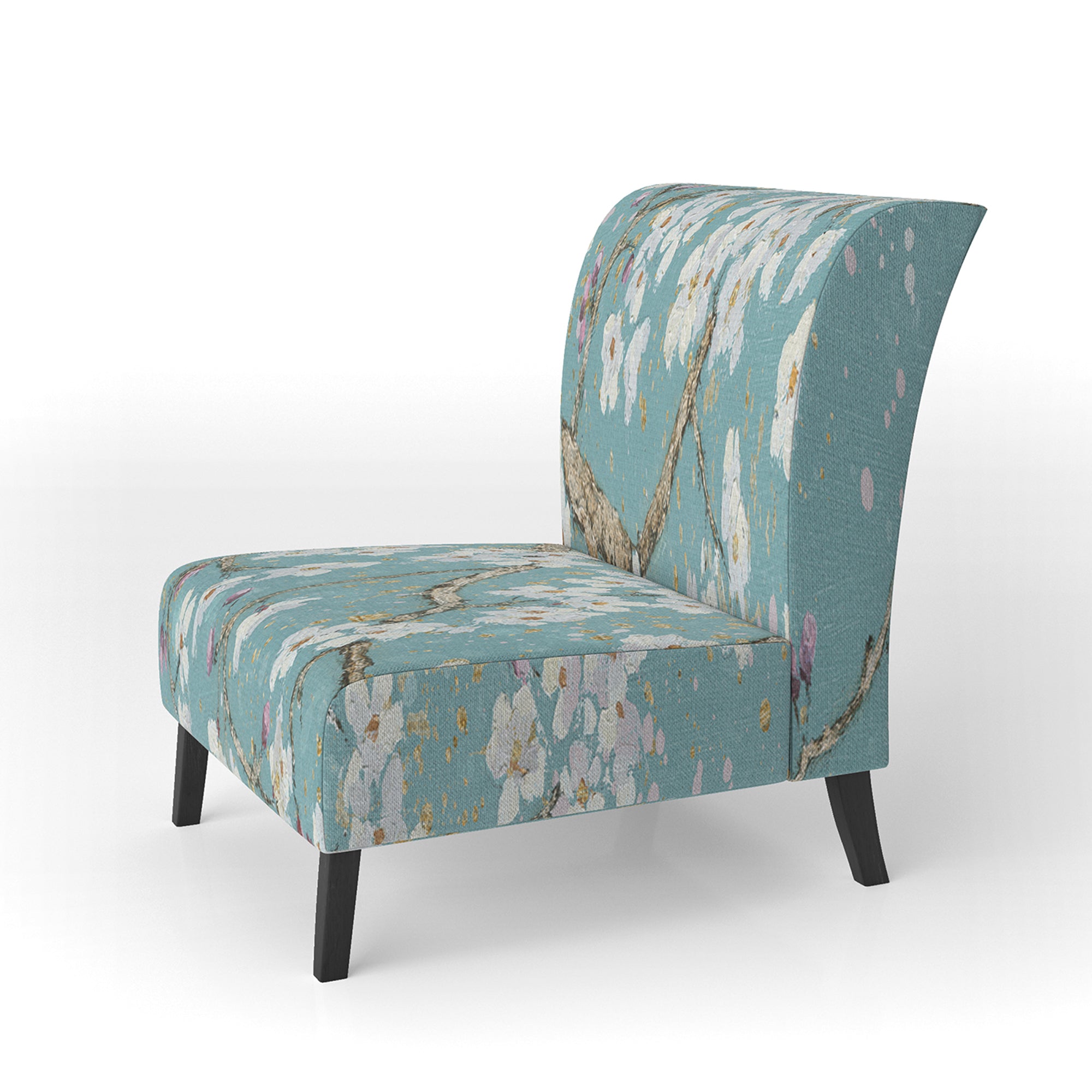 Blue April Tree Traditional Accent Chair