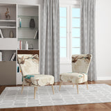 Beige Bird Wings Cottage Accent Chair