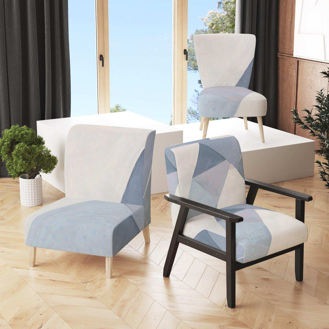 Purple Geometric Bridge II Mid-Century Accent Chair