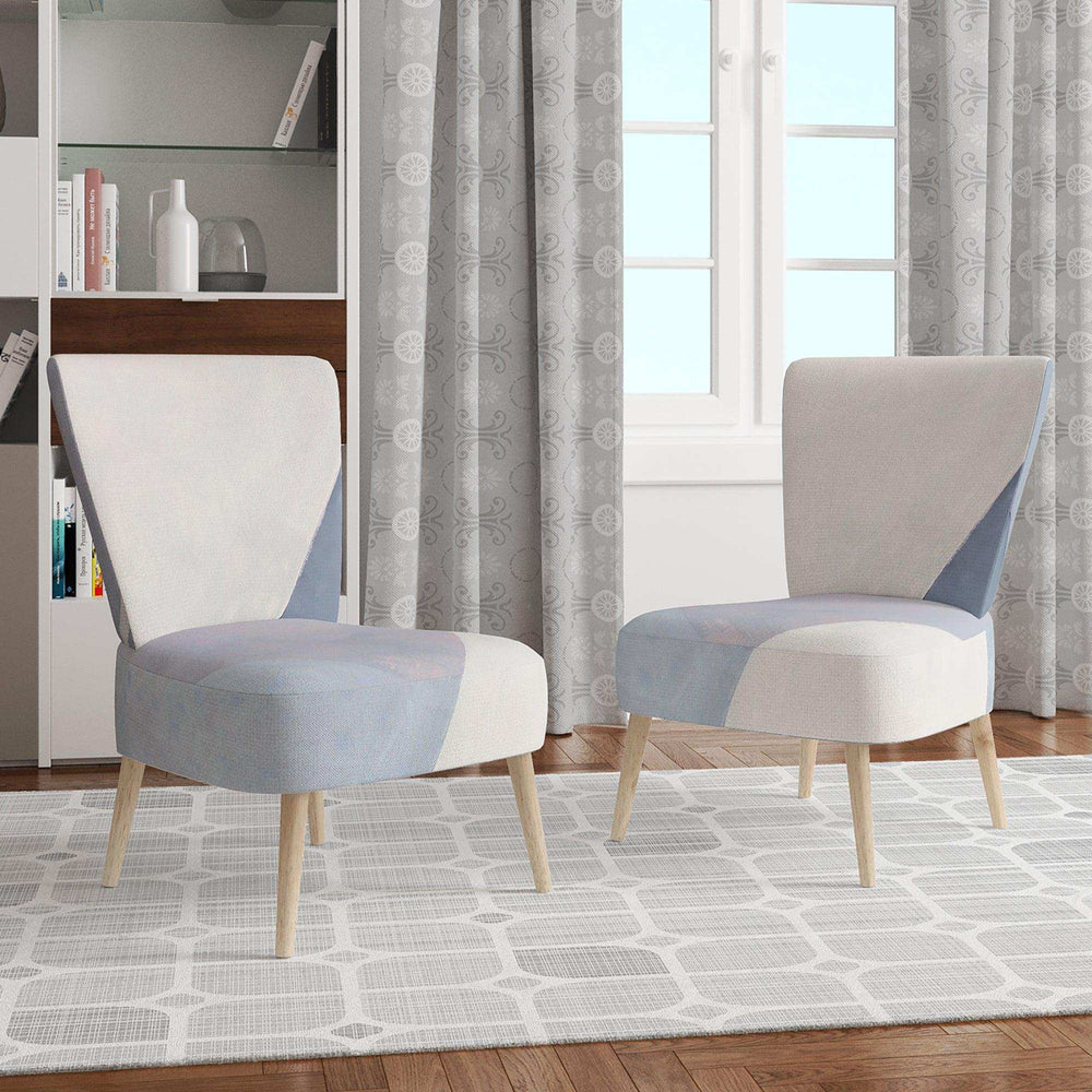 Purple Geometric Bridge II Mid-Century Accent Chair