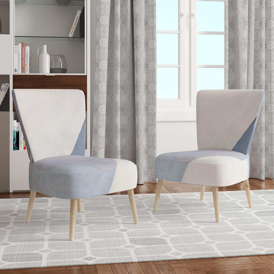 Purple Geometric Bridge II Mid-Century Accent Chair