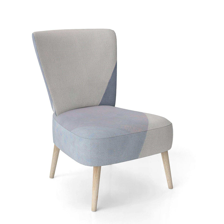 Purple Geometric Bridge II Mid-Century Accent Chair