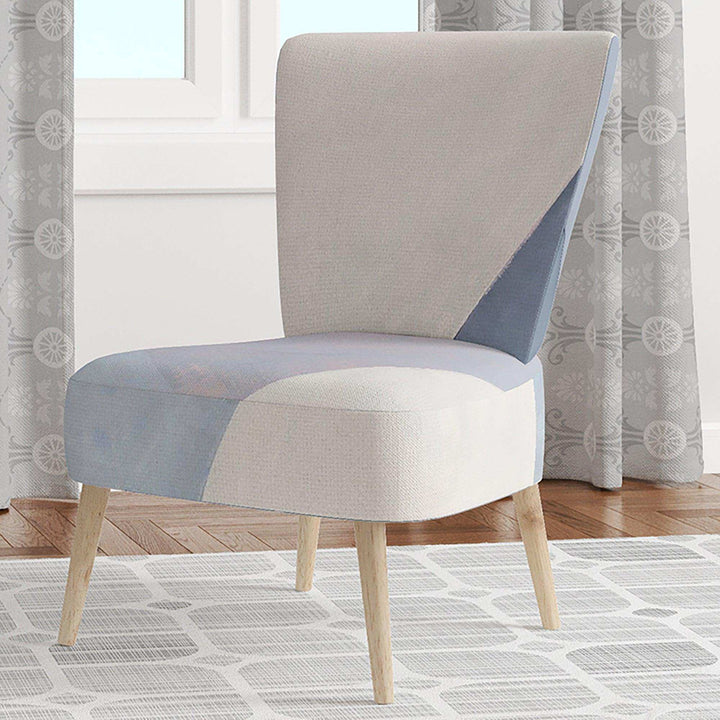 Purple Geometric Bridge II Mid-Century Accent Chair