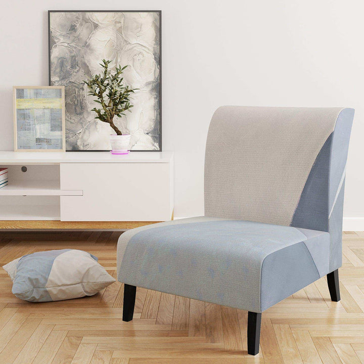 Purple Geometric Bridge II Mid-Century Accent Chair