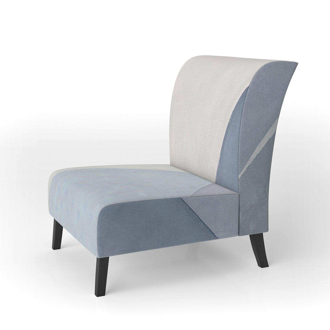 Purple Geometric Bridge II Mid-Century Accent Chair