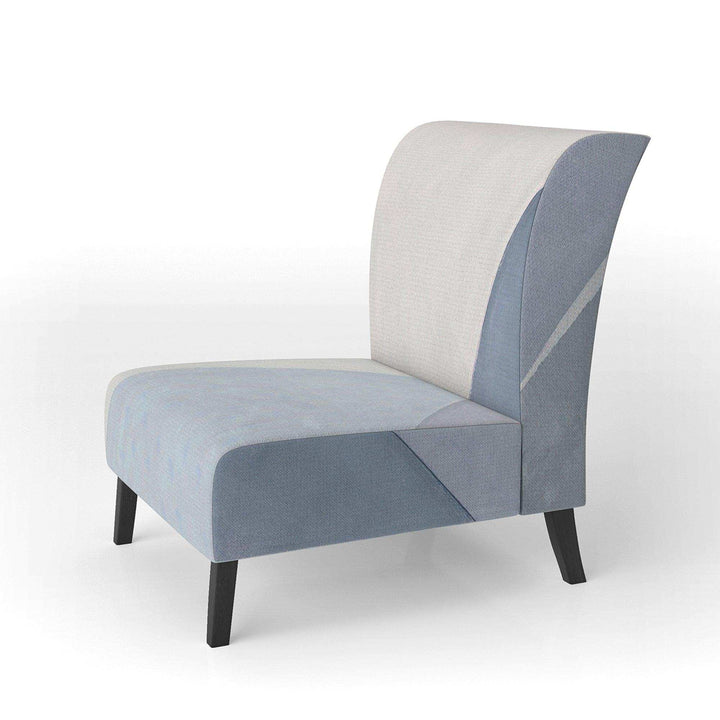 Purple Geometric Bridge II Mid-Century Accent Chair