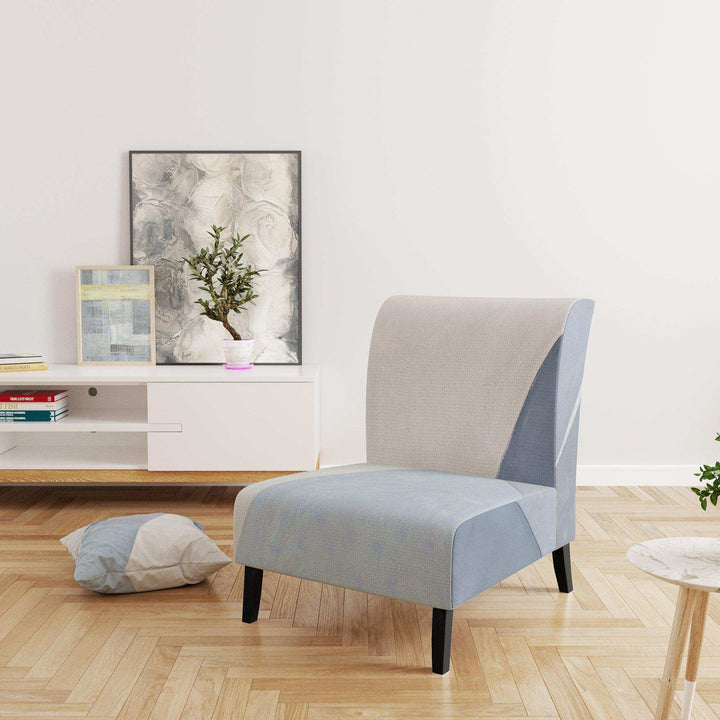 Purple Geometric Bridge II Mid-Century Accent Chair
