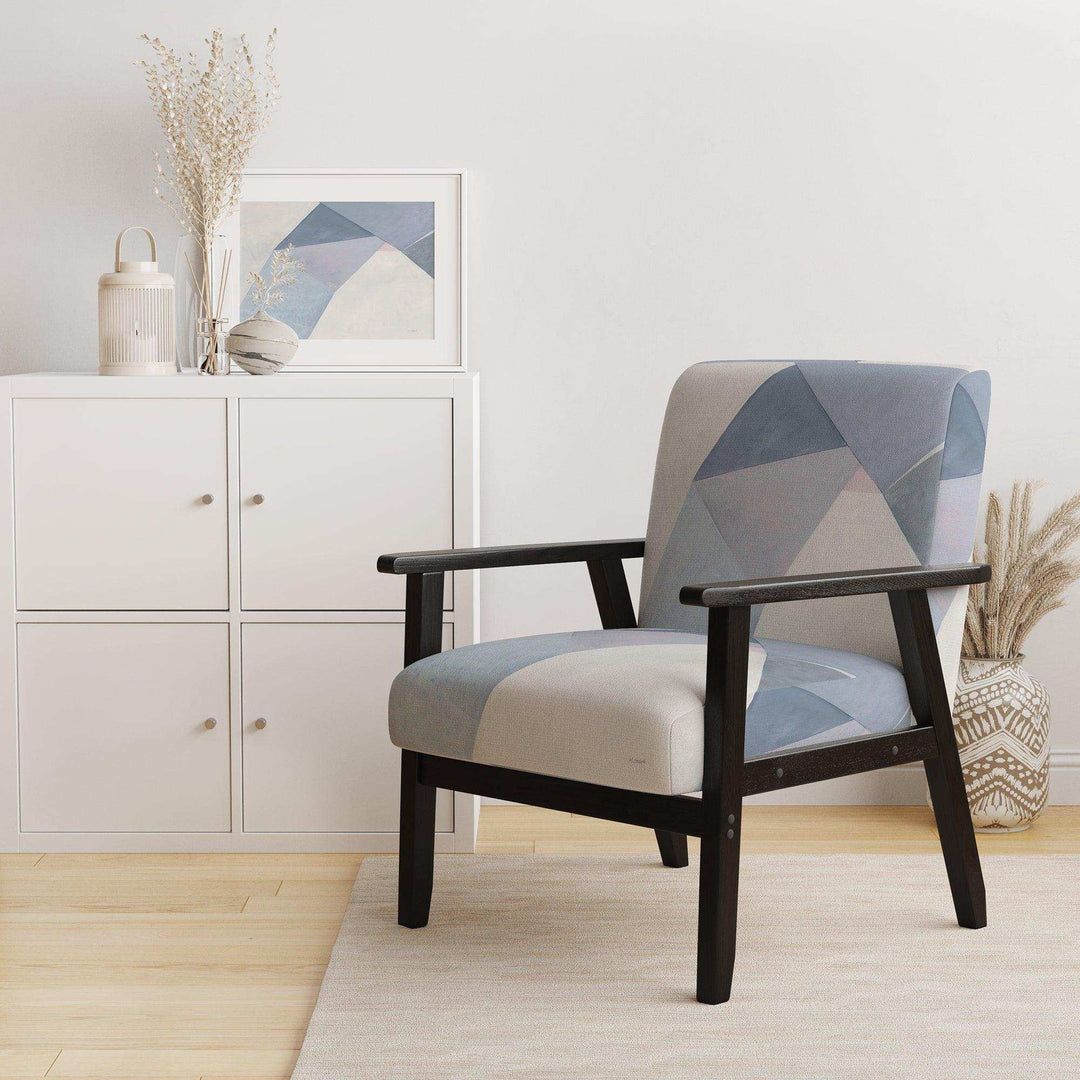 Purple Geometric Bridge II Mid-Century Accent Chair