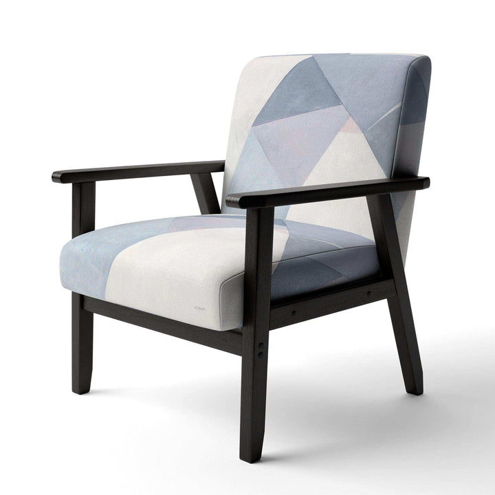 Purple Geometric Bridge II Mid-Century Accent Chair