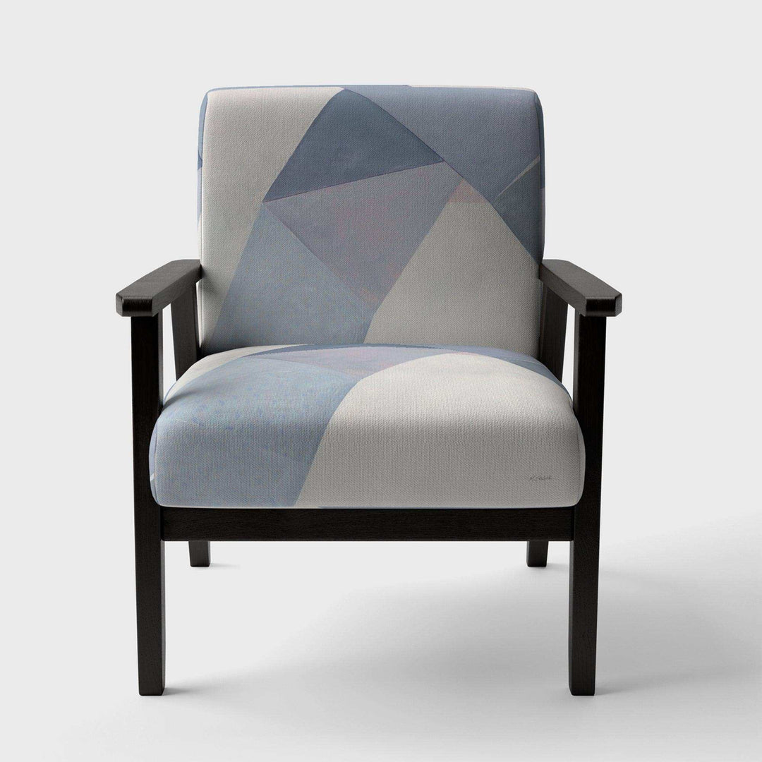 Purple Geometric Bridge II Mid-Century Accent Chair