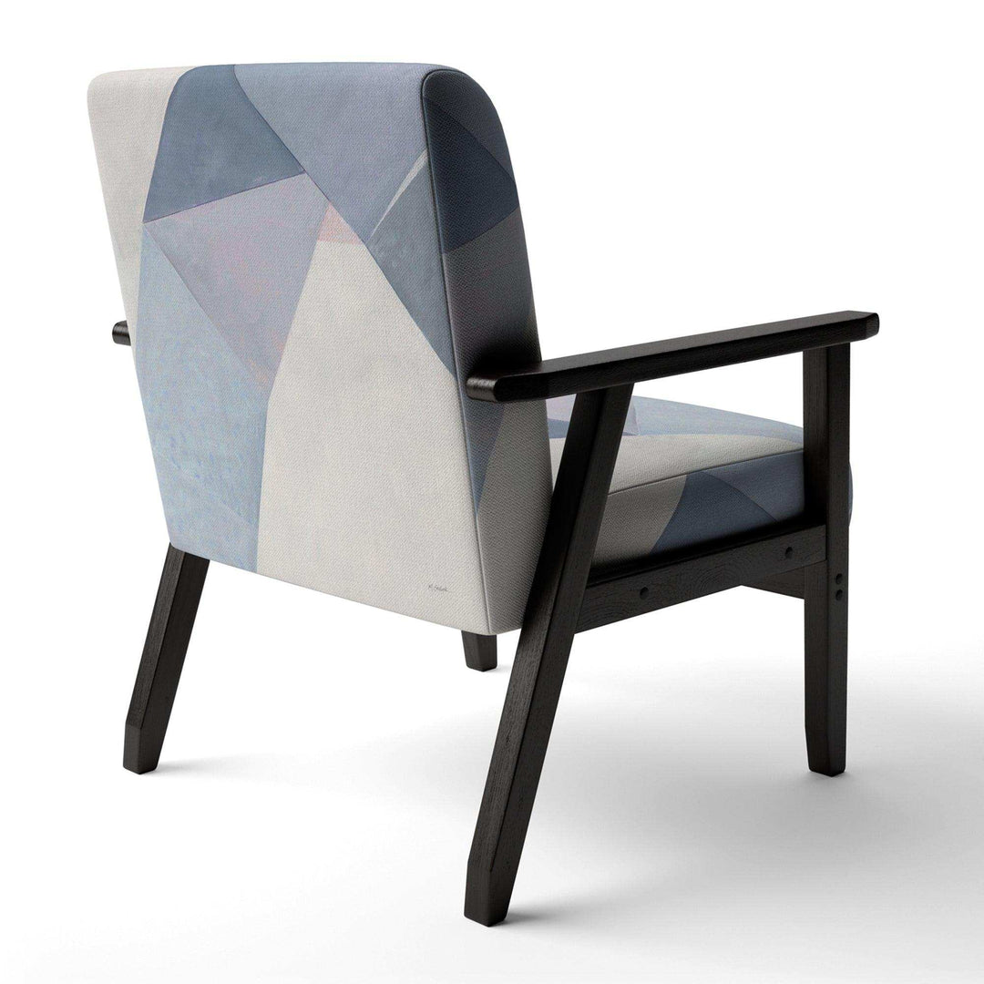 Purple Geometric Bridge II Mid-Century Accent Chair