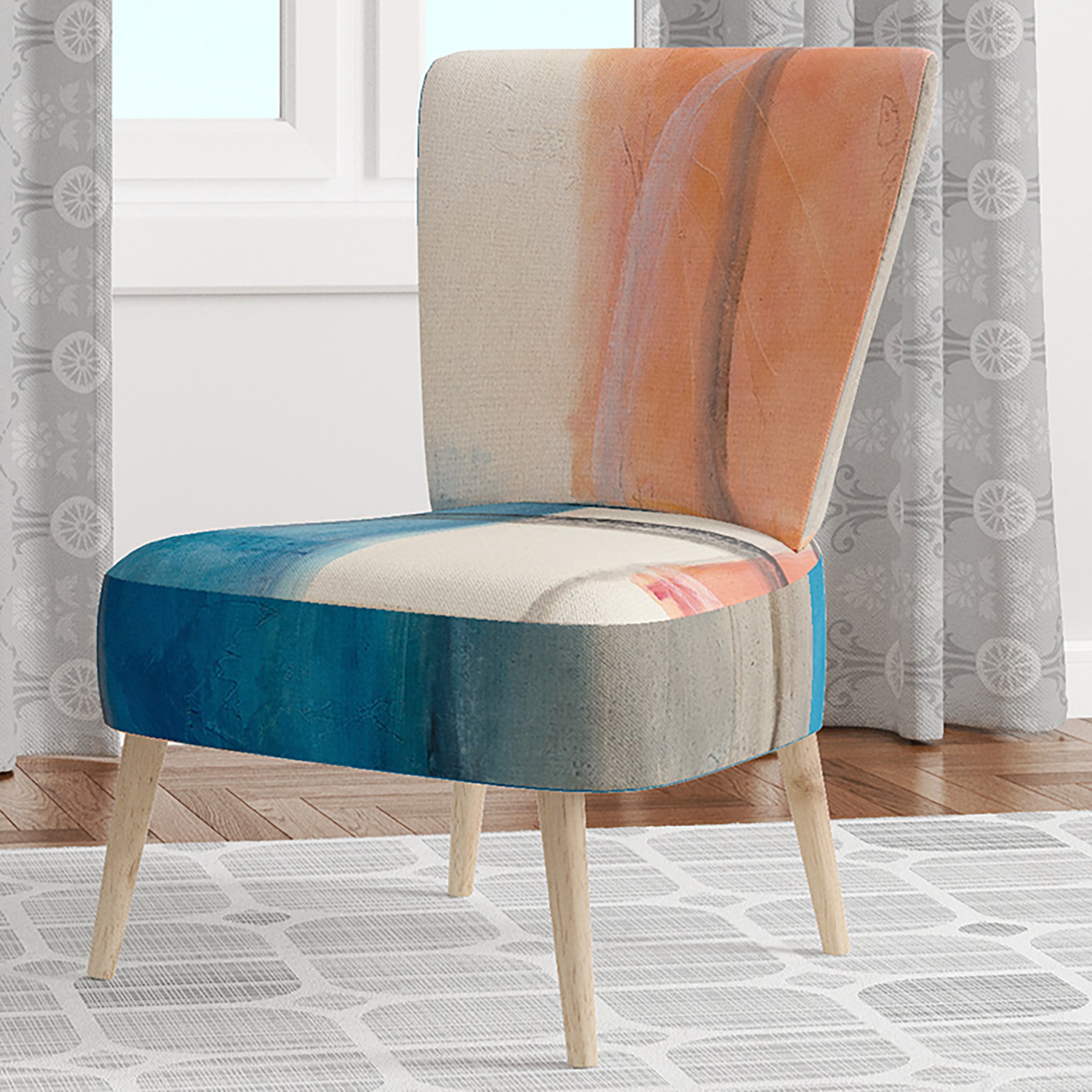 Modern Simply Blue Mid-Century Accent Chair