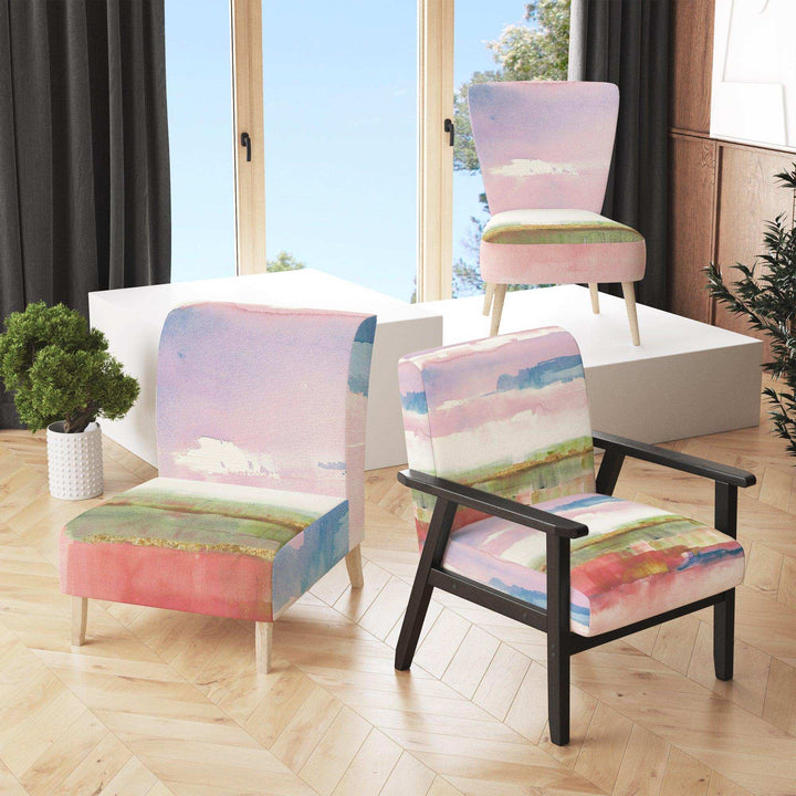 Influence of Line and Color Gold Bright Shabby Chic Accent Chair