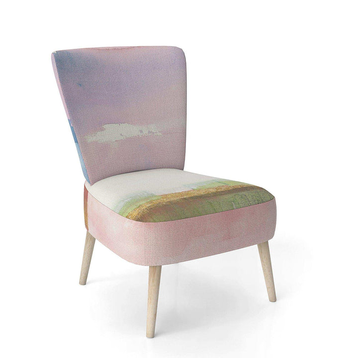 Influence of Line and Color Gold Bright Shabby Chic Accent Chair