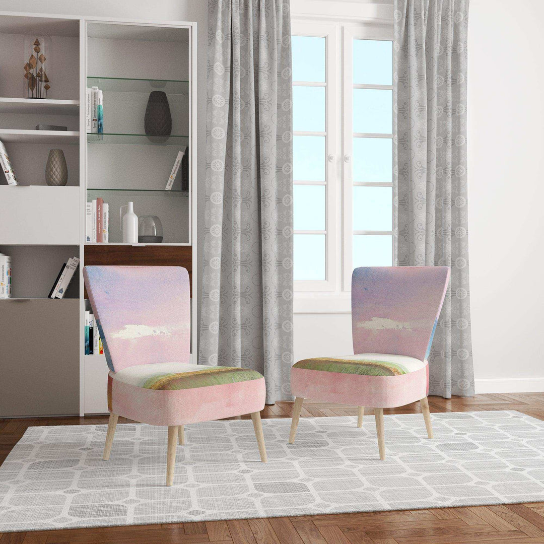 Influence of Line and Color Gold Bright Shabby Chic Accent Chair