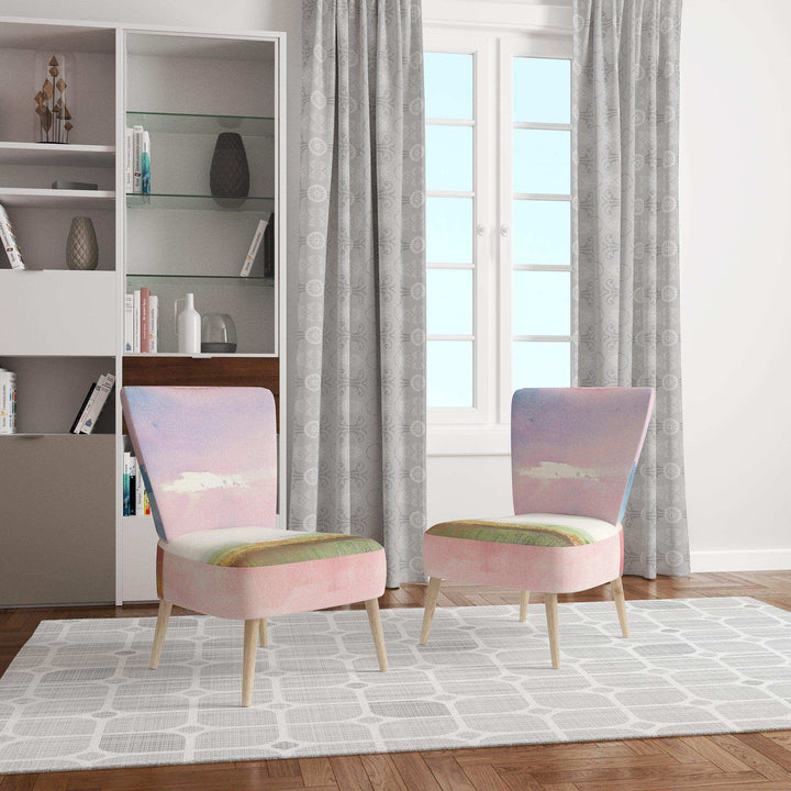 Influence of Line and Color Gold Bright Shabby Chic Accent Chair