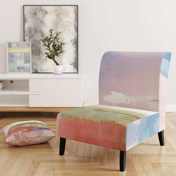 Influence of Line and Color Gold Bright Shabby Chic Accent Chair