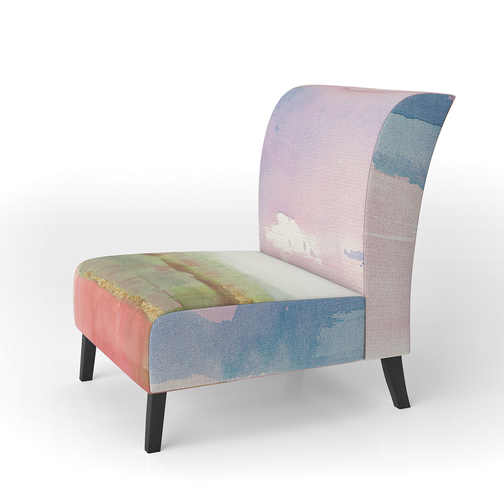 Influence of Line and Color Gold Bright Shabby Chic Accent Chair