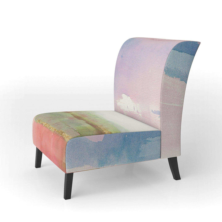 Influence of Line and Color Gold Bright Shabby Chic Accent Chair