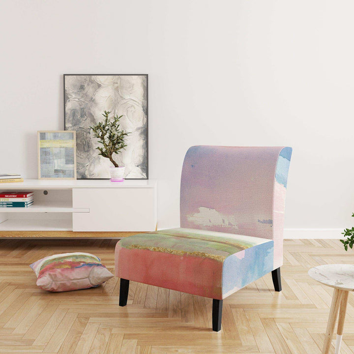 Influence of Line and Color Gold Bright Shabby Chic Accent Chair
