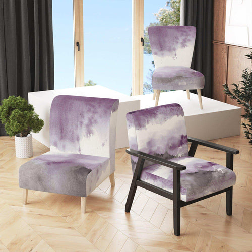 Midnight at the Lake III Amethyst and Grey - Modern Accent Chair