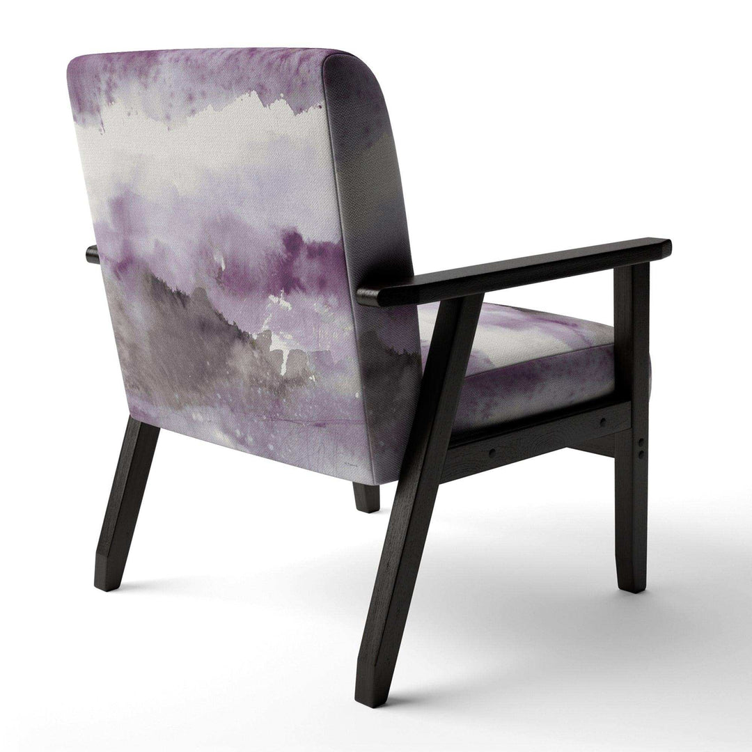 Midnight at the Lake III Amethyst and Grey Shabby Chic Accent Chair